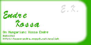 endre kossa business card